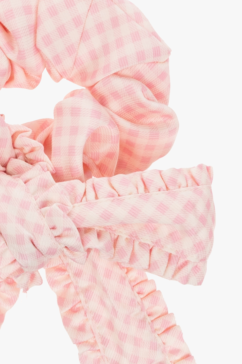 ヘアアクセサリー GANNI Green Checked Frill Bow Scrunchie A4668-484 Green Checked scrunchie Ganni - Extreme-centreShops Canada